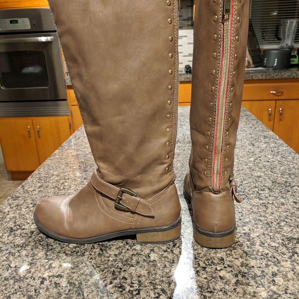 🆕 Steve Madden Tall Brown Zipper Boots - Picture 7 of 7
